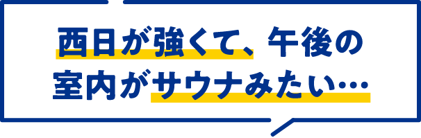 西日が強くて、午後の室内がサウナみたい…